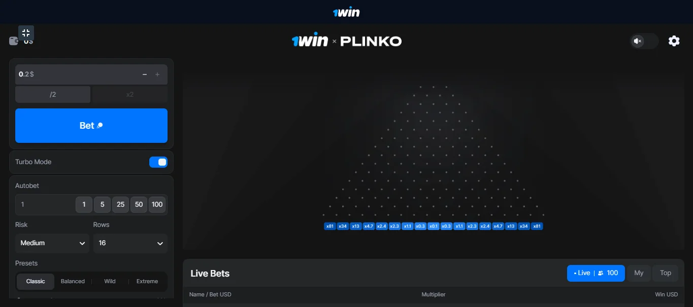 Plinko game